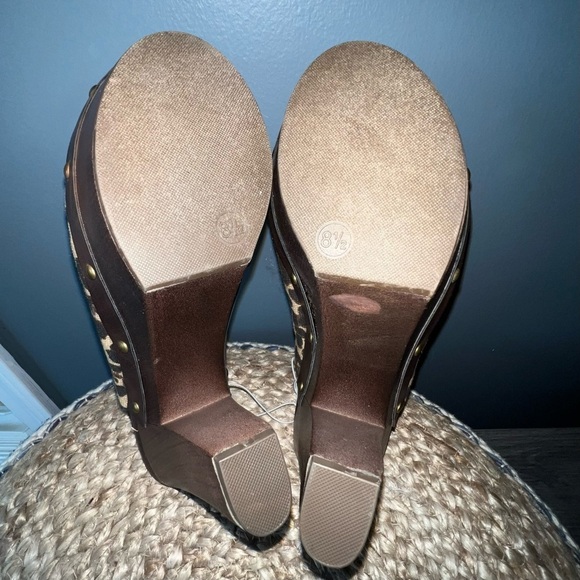 NEW Report Theresa Leopard Print Platform Clogs - Picture 6 of 8